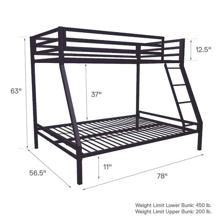 Lara Premium Twin over Full  Metal Bunk Bed - Blue - Twin-Over-Full