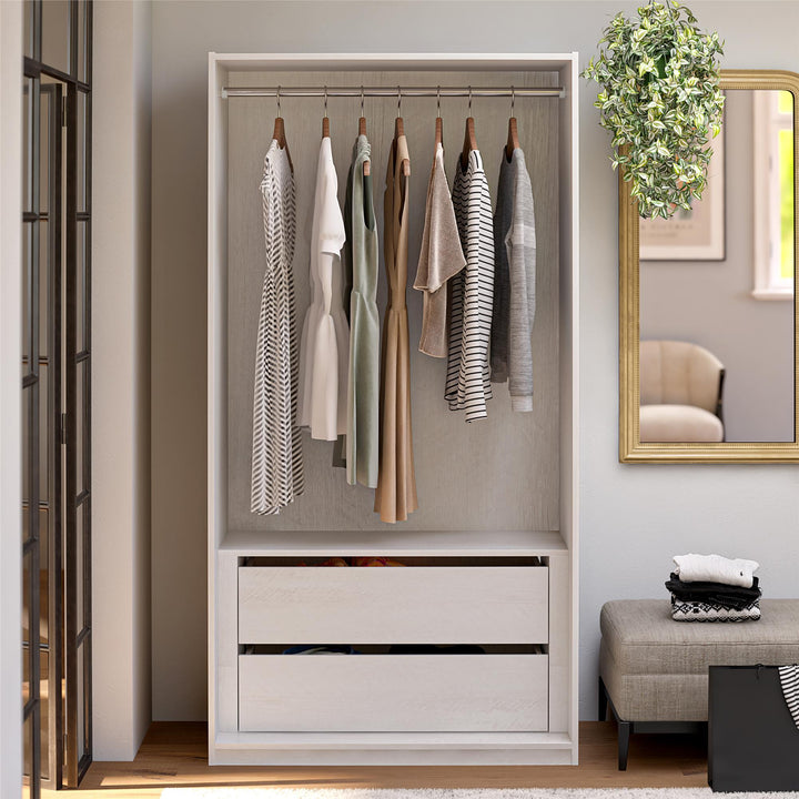 Perry Park Modular Extra Wide Wardrobe with Drawers - Ivory Oak