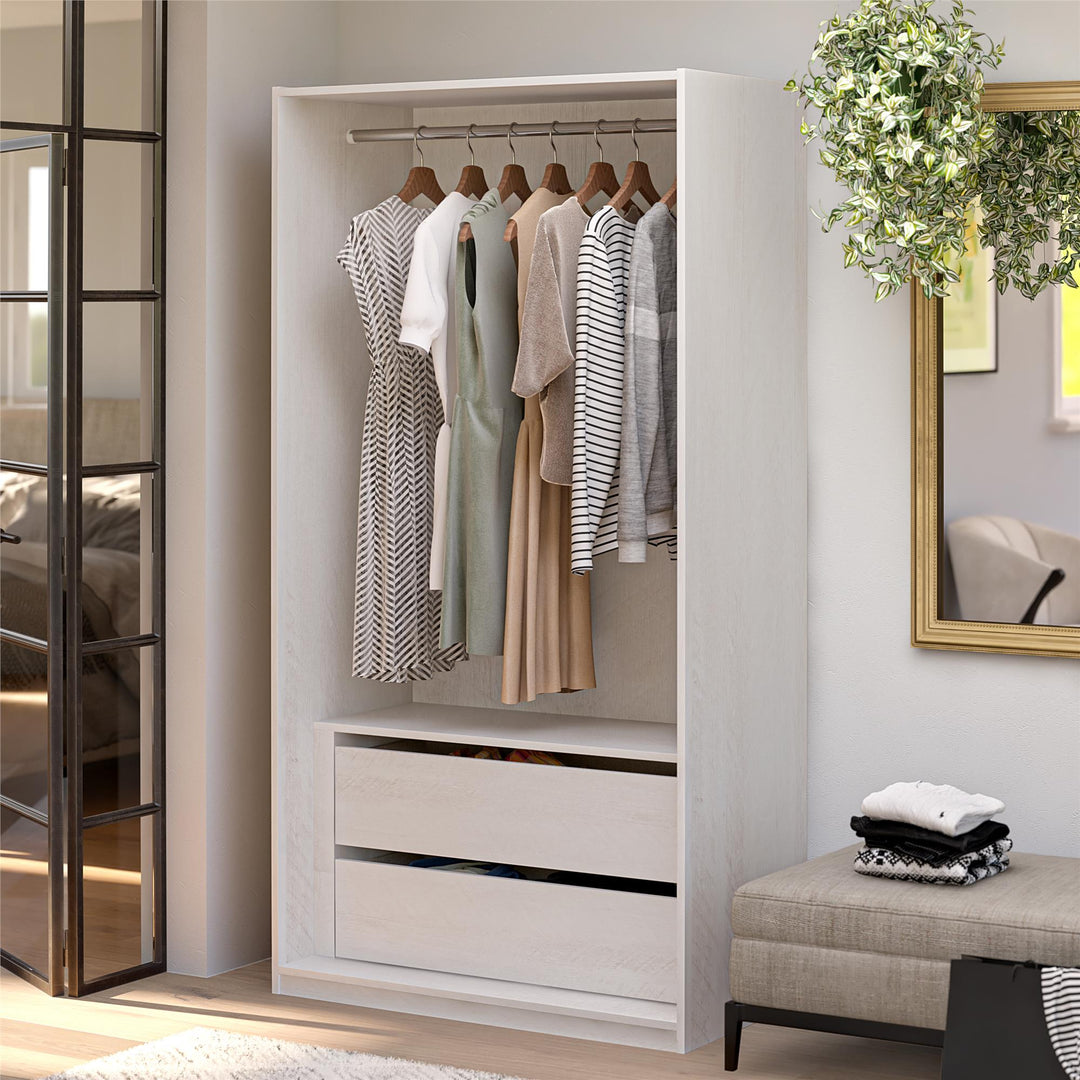 Perry Park Modular Extra Wide Wardrobe with Drawers - Ivory Oak