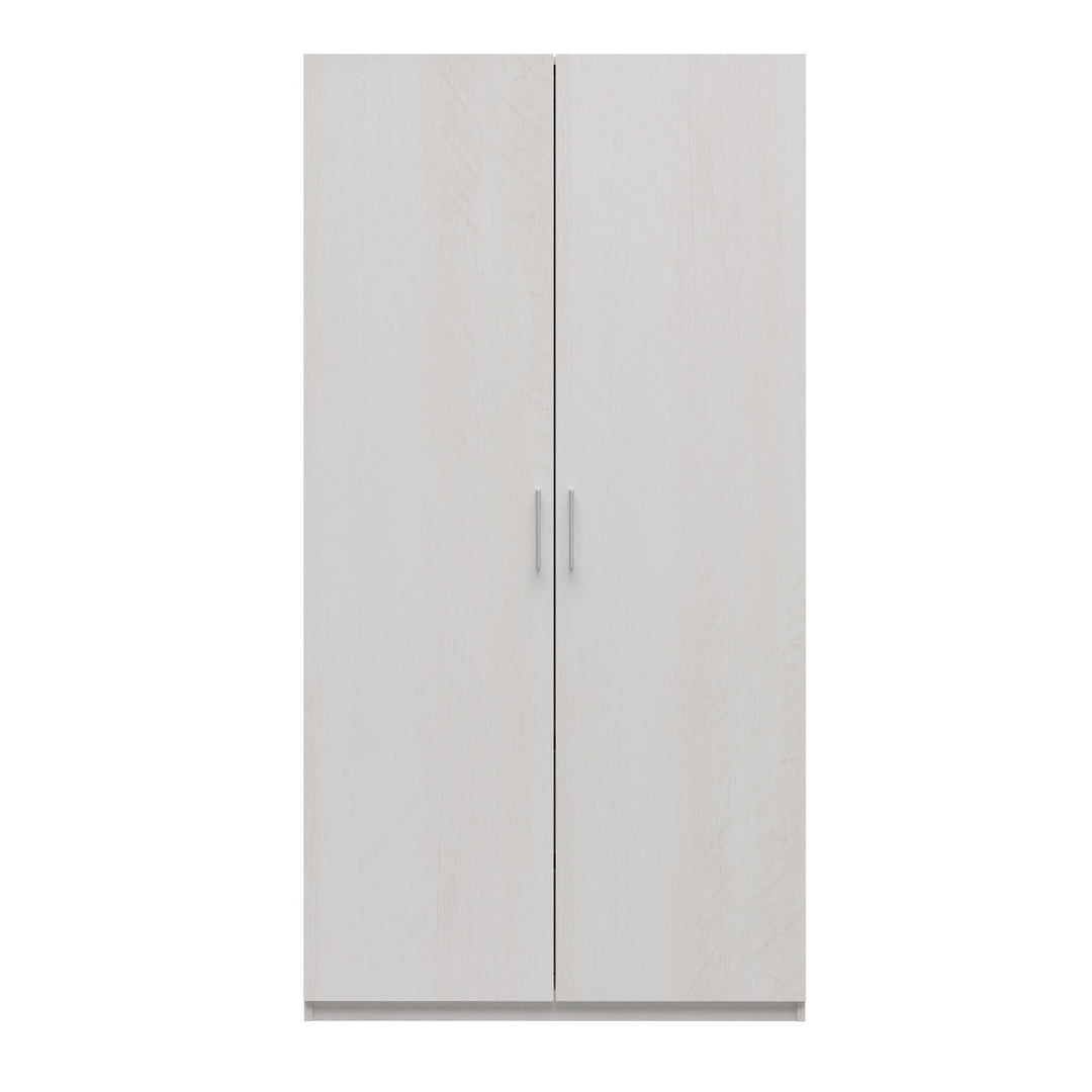 Perry Park Modular Extra Wide Wardrobe with Adjustable Open Shelves and Clothing Rods - Ivory Oak