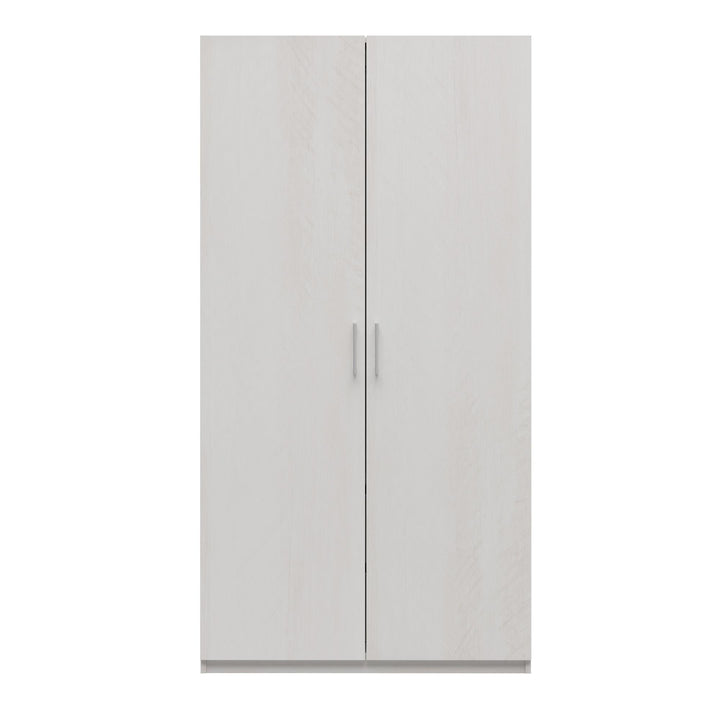 Perry Park Modular Extra Wide Wardrobe with Adjustable Open Shelves and Clothing Rods - Ivory Oak