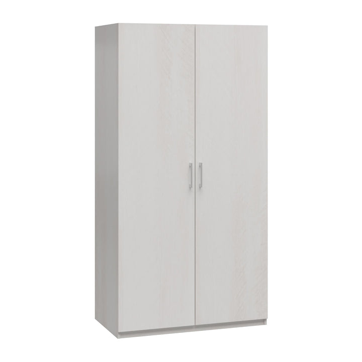 Perry Park Modular Extra Wide Wardrobe with Adjustable Open Shelves and Clothing Rods - Ivory Oak