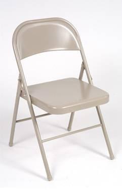 All-Steel Metal Folding Chairs, Set of 4 - Antique Linen - 4-Pack