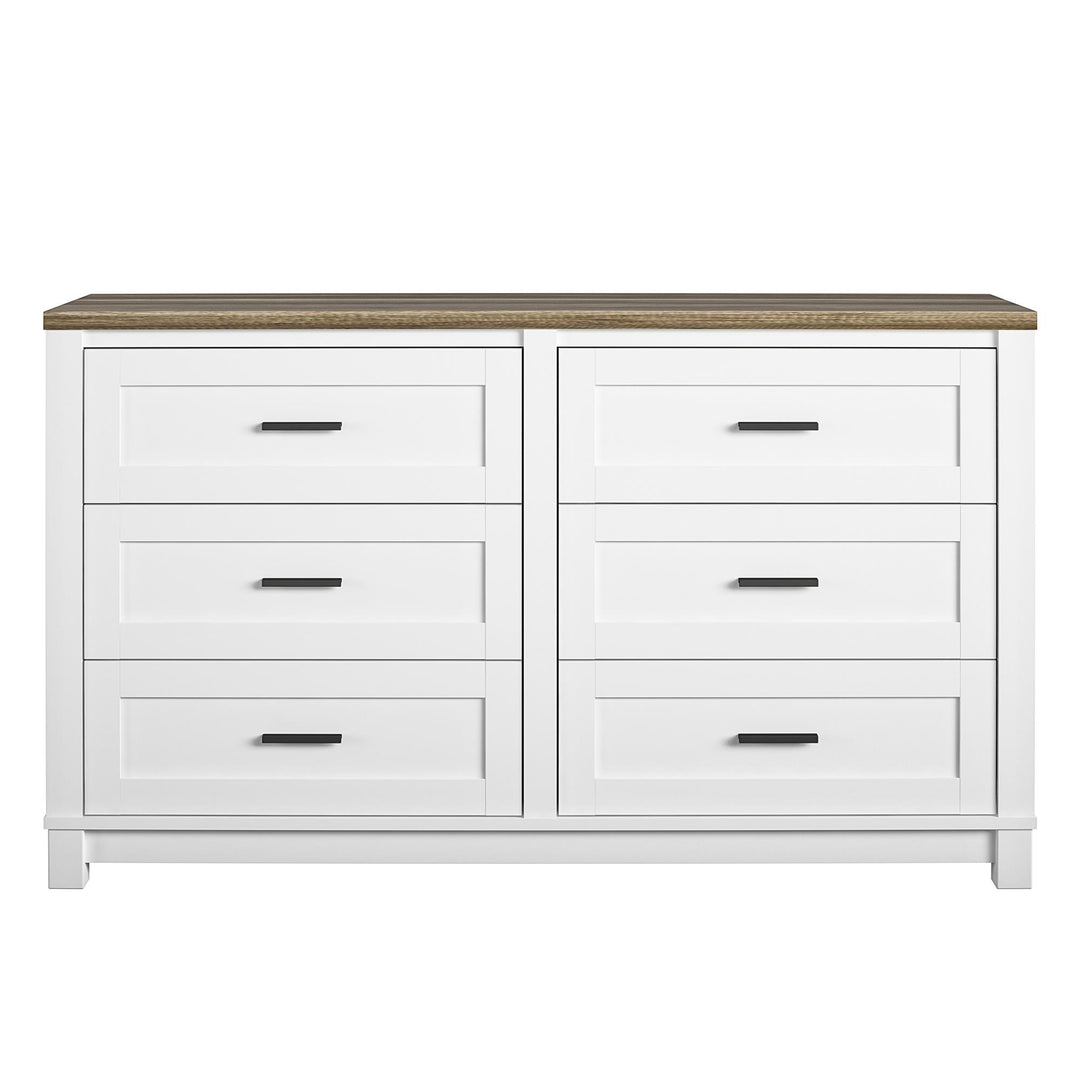 Chapel Hill Modern Farmhouse 6 Drawer Dresser - White