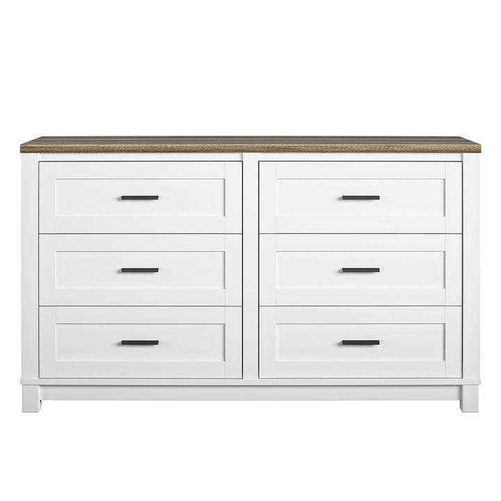 Chapel Hill Modern Farmhouse 6 Drawer Dresser - White