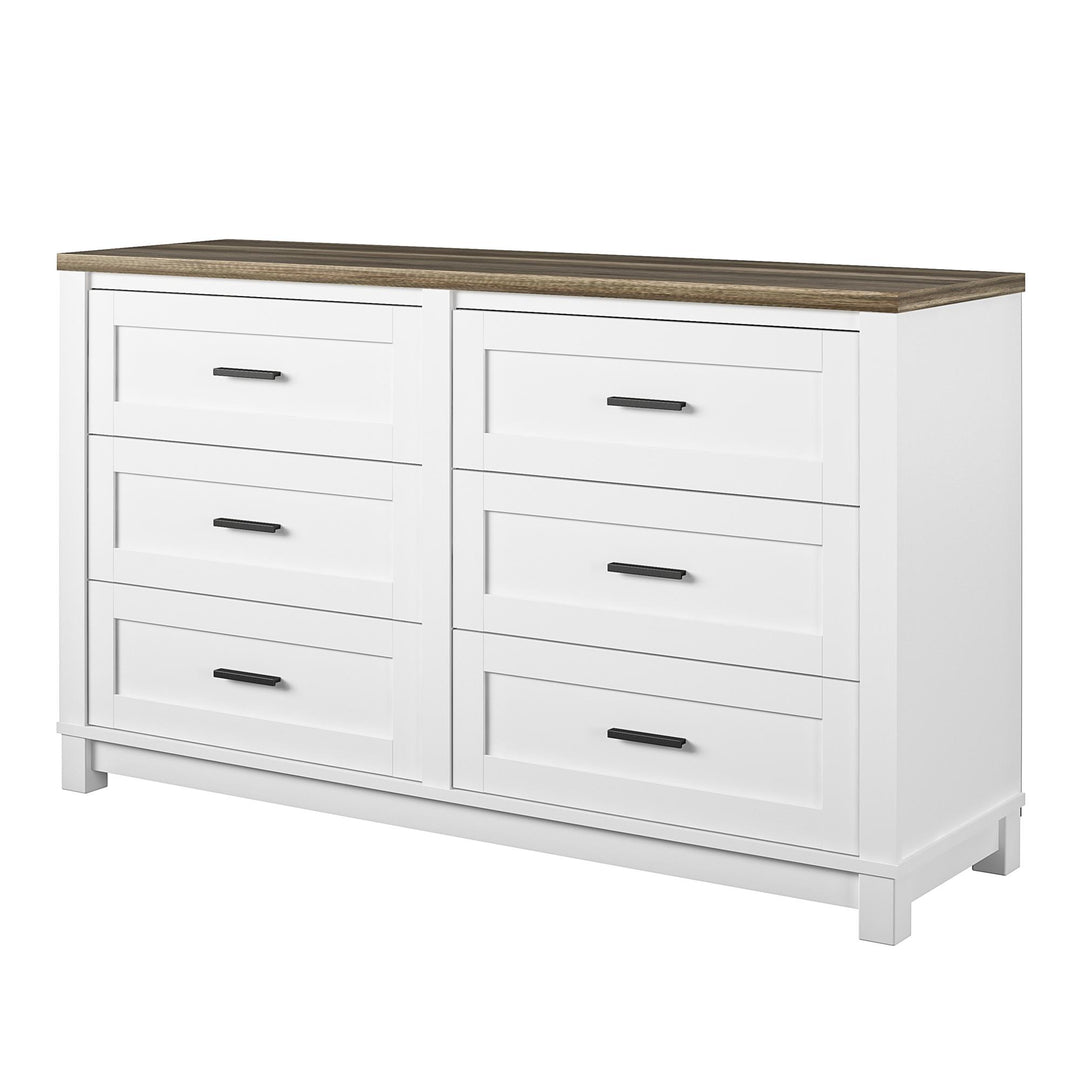 Chapel Hill Modern Farmhouse 6 Drawer Dresser - White