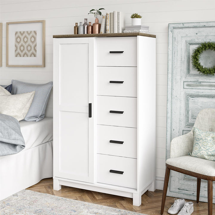 Chapel Hill Gentlemen's Chest with 5 Drawers - White