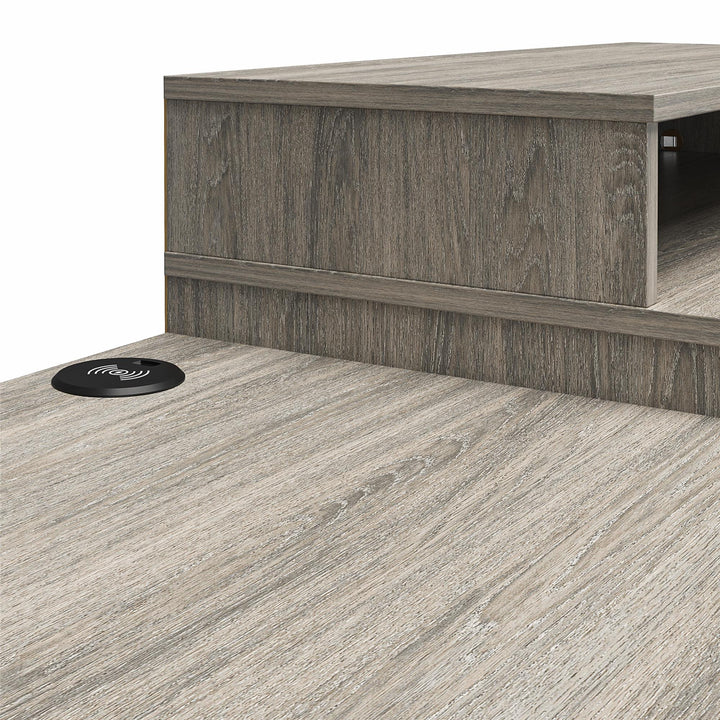 Novogratz Kalissa Dresser Desk Combo with Wireless Charger - Gray Oak