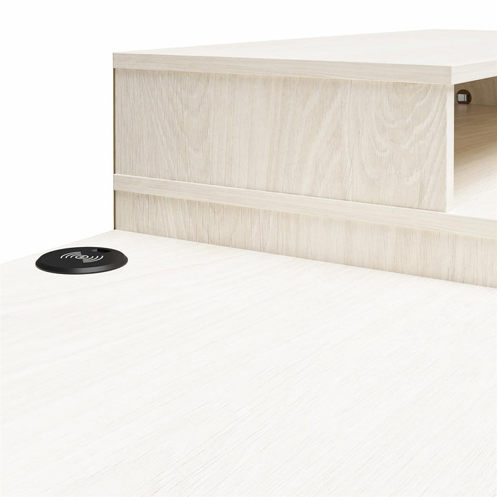 Kalissa Dresser Desk Combo with Wireless Charger - White Oak