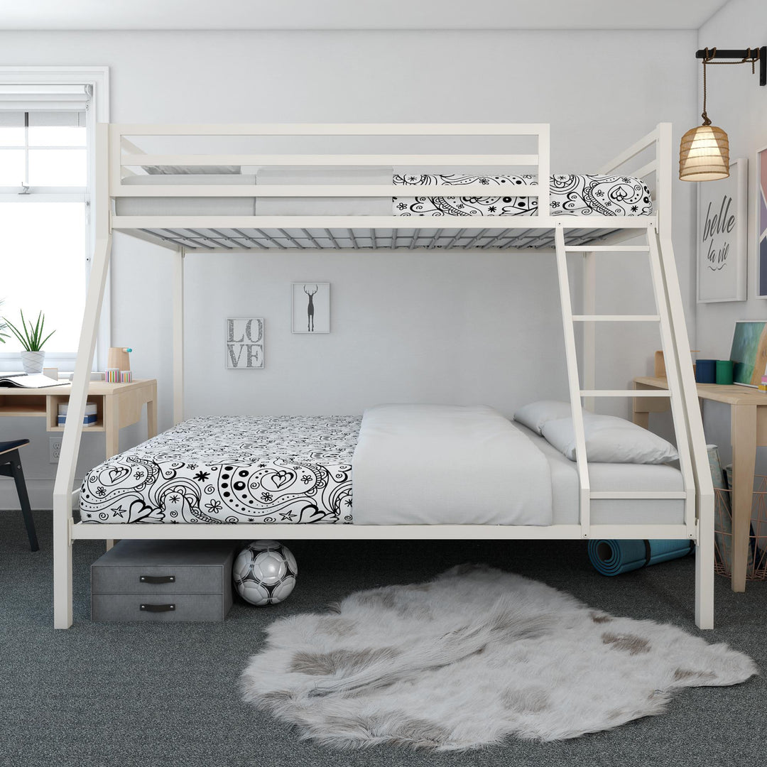 Lara Premium Twin over Full Metal Bunk Bed - White - Twin-Over-Full