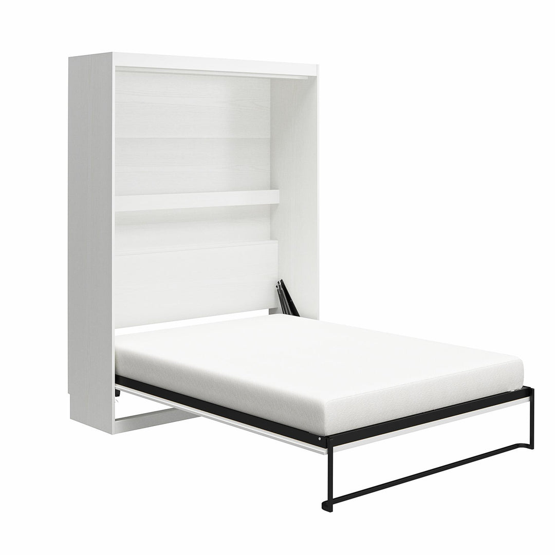 Her Majesty Murphy Bed with Gallery Shelf - White - Full