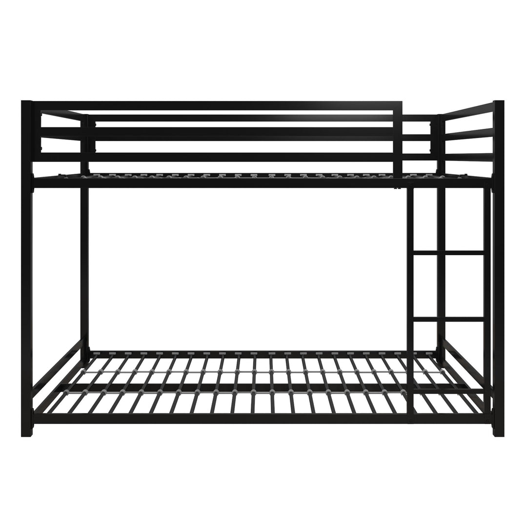 Miles Full Over Full Metal Bunk Bed with Metal Slats and Integrated Ladder - Black - Full-Over-Full
