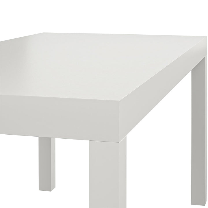 Parsons Hollow Core Coffee Table with Large Top - White