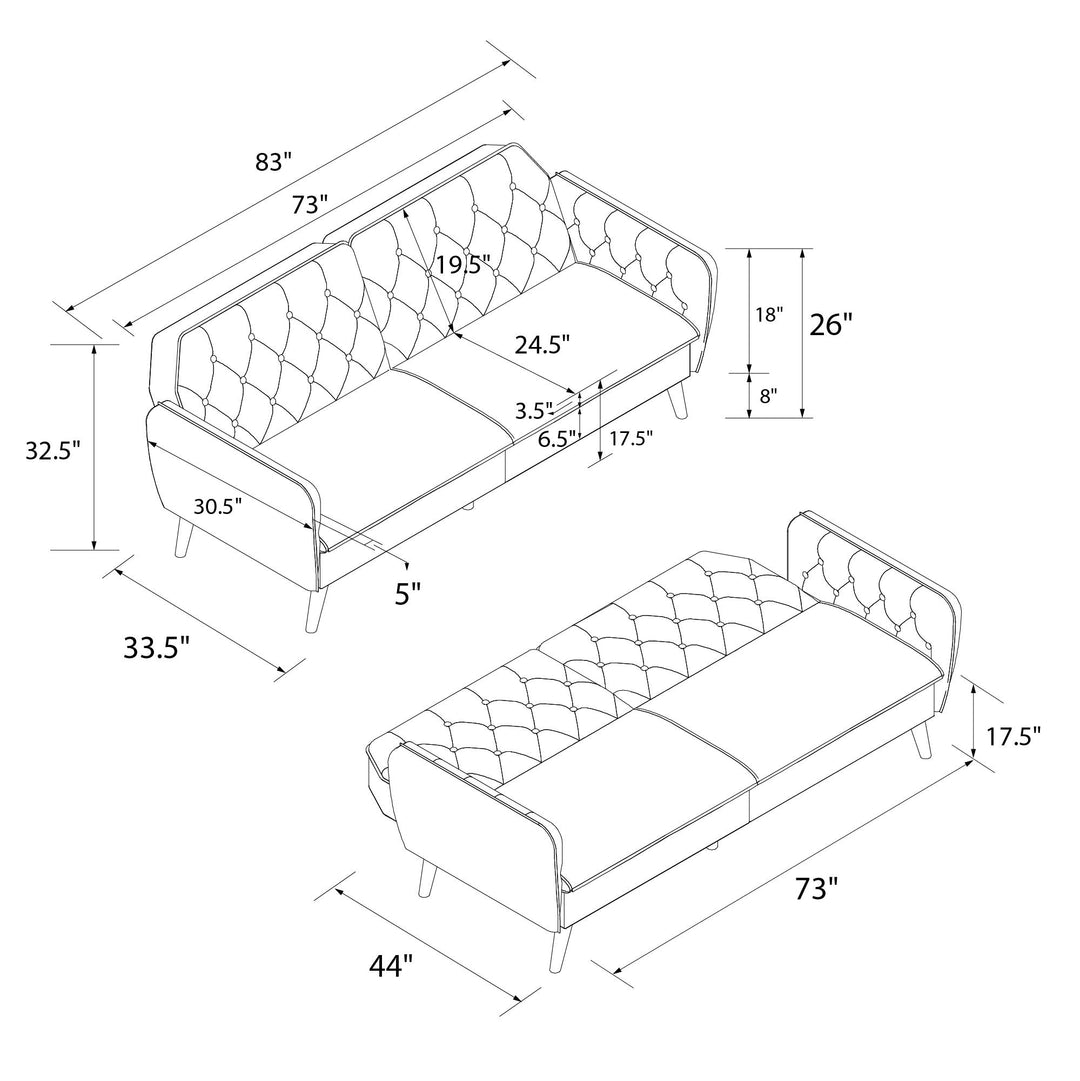 Tallulah Memory Foam Futon - Green