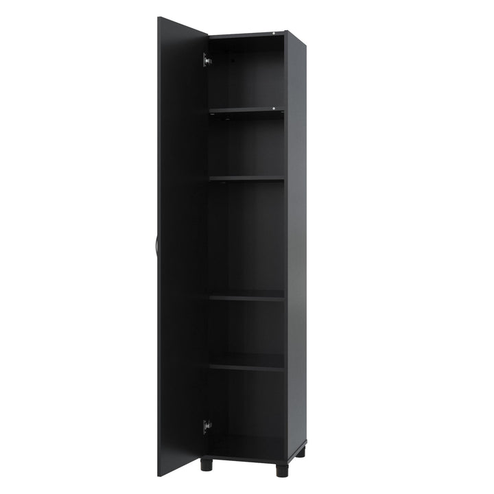 Basin 16 Inch Closed Door Utility Storage Cabinet - Black