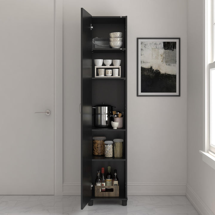 Basin 16 Inch Closed Door Utility Storage Cabinet - Black