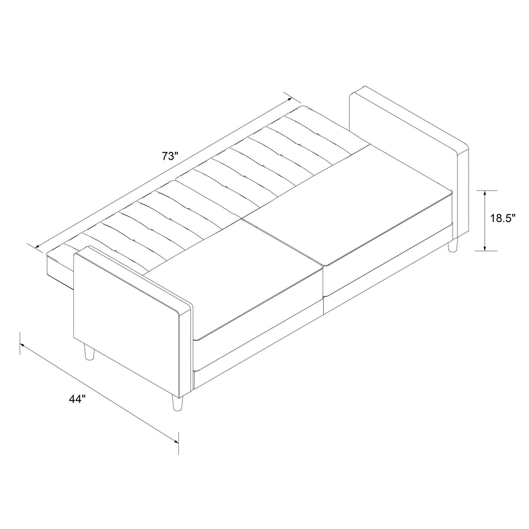 Pin Tufted Transitional Futon with Vertical Stitching and Button Tufting - Mustard