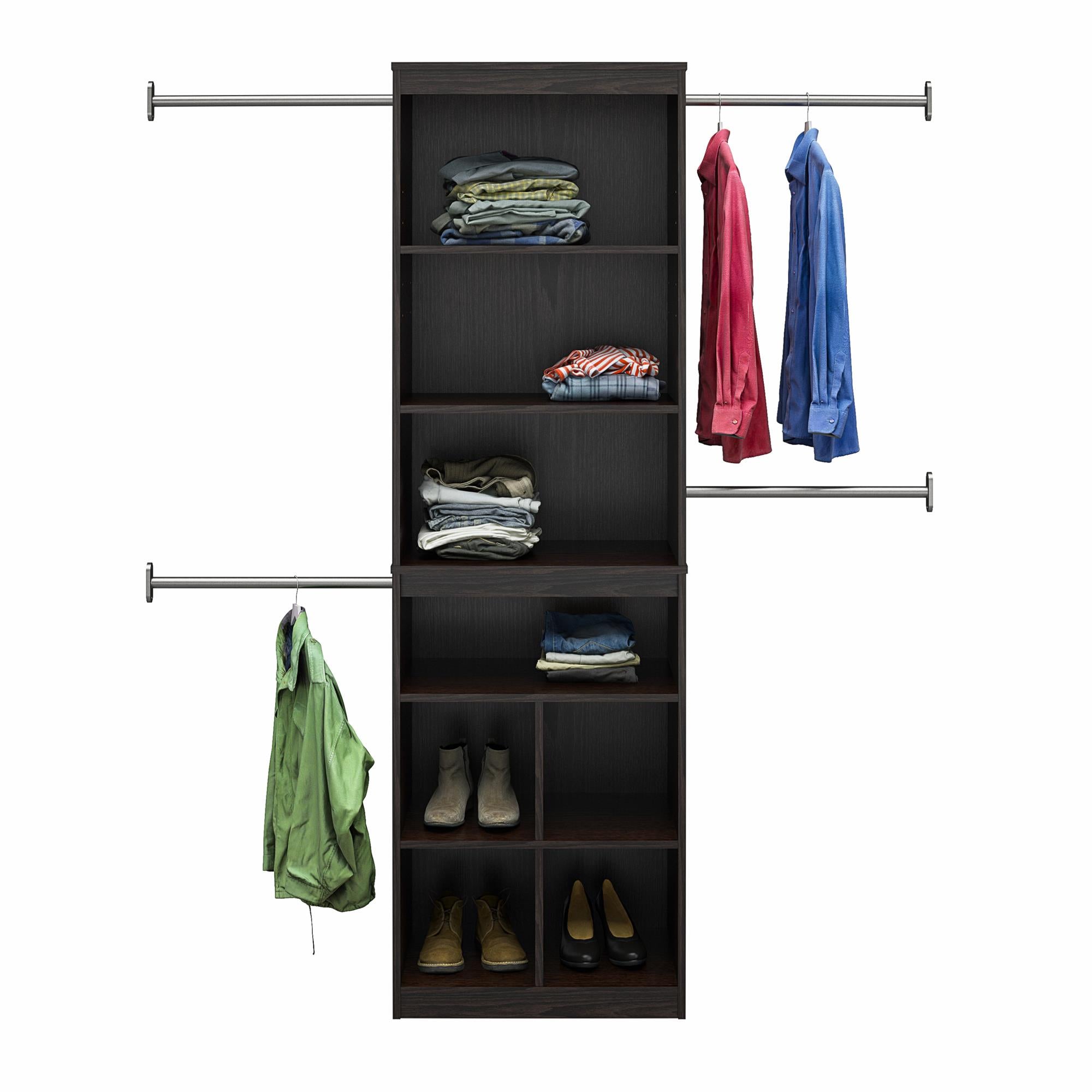 Closet Organizers with Clothing Rods Cubbies RealRooms