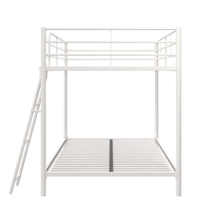 Small Space Junior Twin over Twin Metal Bunk Bed - White - Twin-Over-Twin