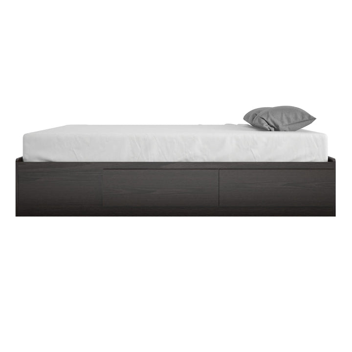 Platform Bed with 2 Large Storage Drawers and No Box Spring Required - Espresso - Full