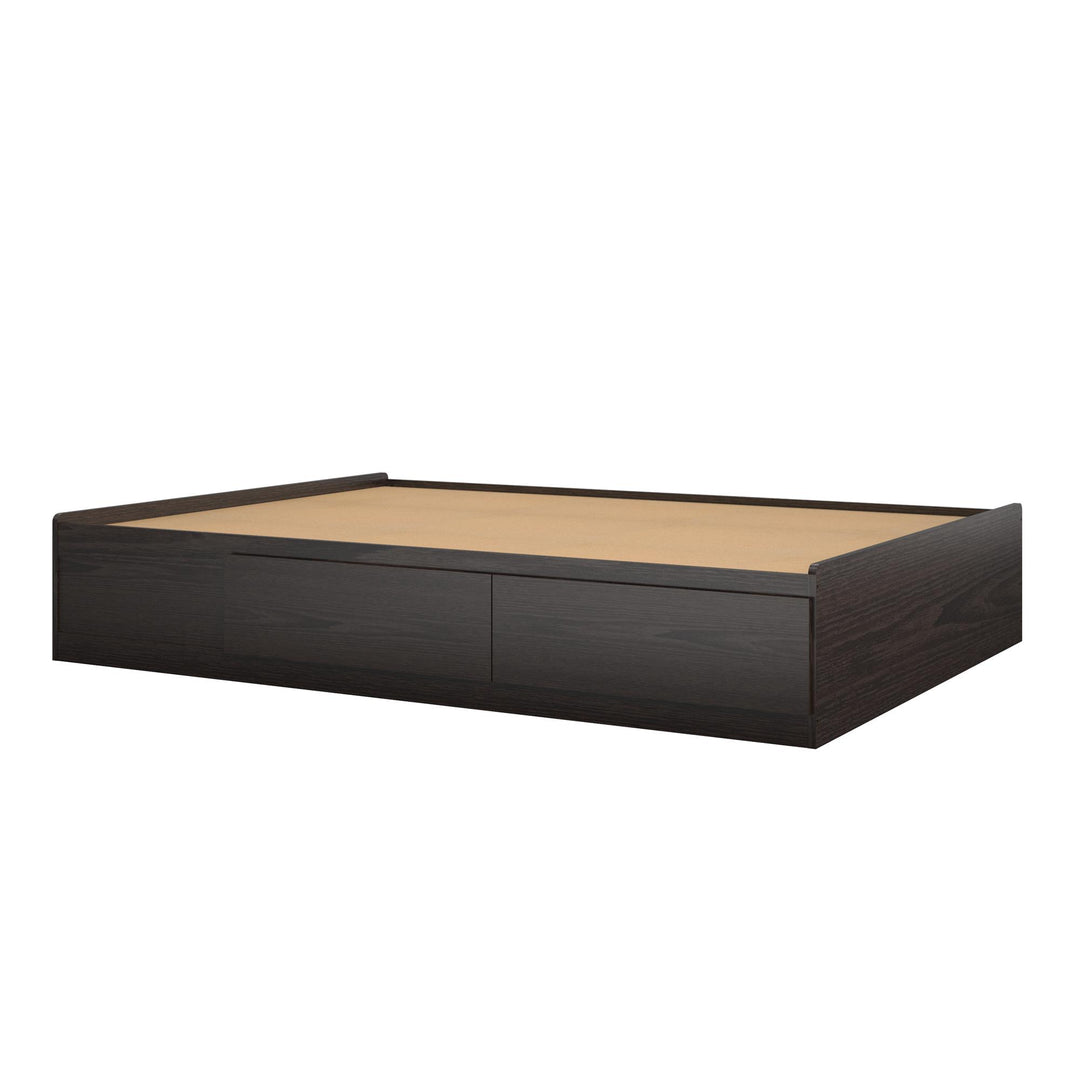 Platform Bed with 2 Large Storage Drawers and No Box Spring Required - Espresso - Full