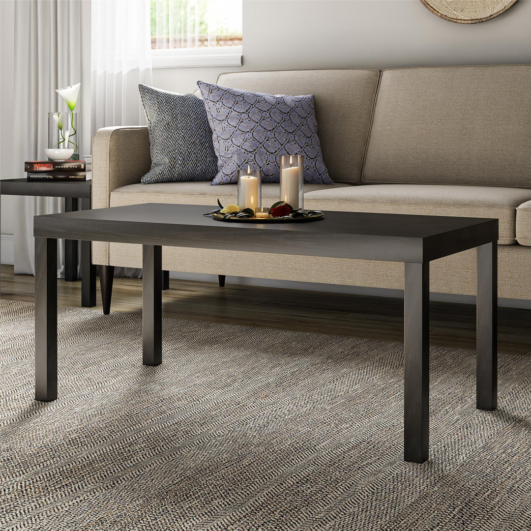 Parsons Hollow Core Coffee Table with Large Top - Black Oak