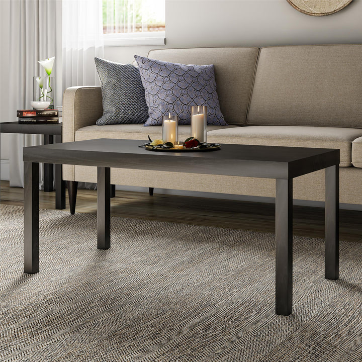 Parsons Hollow Core Coffee Table with Large Top - Black Oak