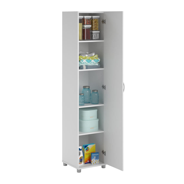 Kendall 16 Inch Multipurpose Storage Cabinet with 5 Shelves - White