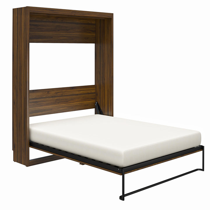 Paramount Queen Murphy Bed with 8" Memory Foam Mattress - Florence Walnut - Queen