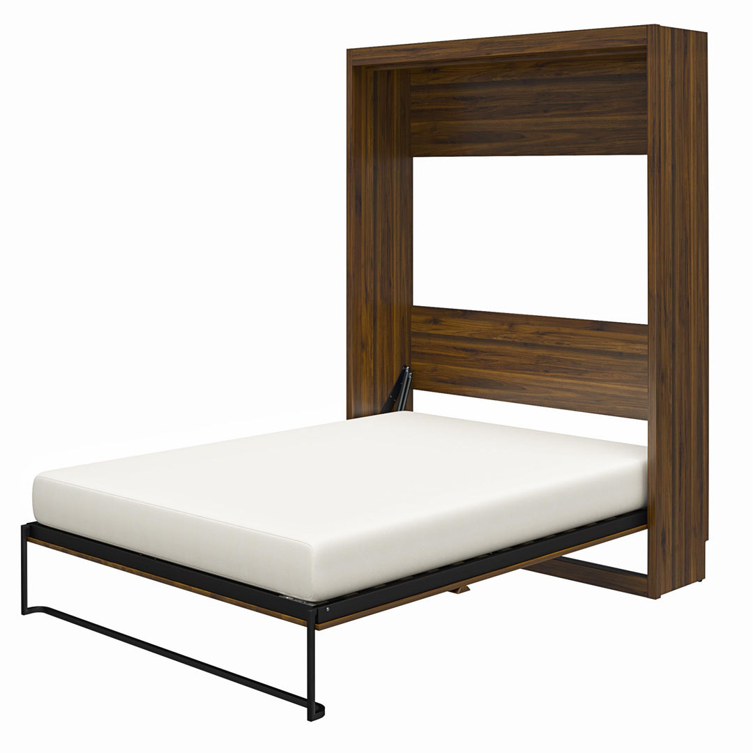 Paramount Queen Murphy Bed with 8" Memory Foam Mattress - Florence Walnut - Queen