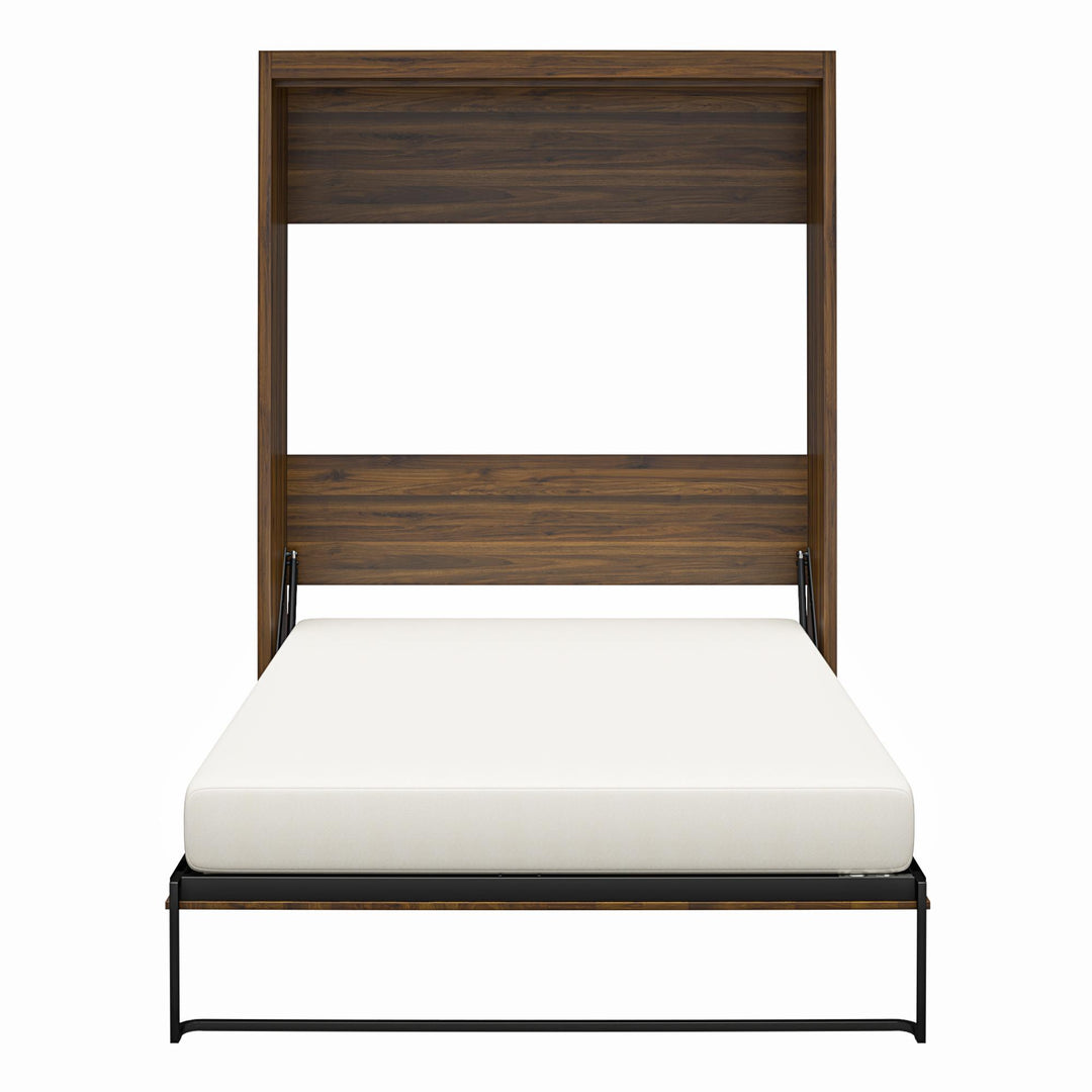 Paramount Queen Murphy Bed with 8" Memory Foam Mattress - Florence Walnut - Queen