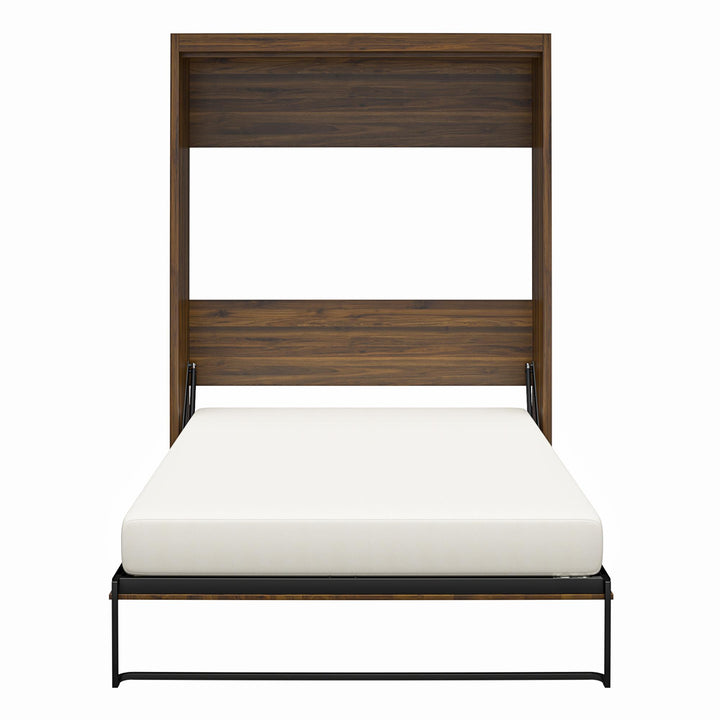 Paramount Queen Murphy Bed with 8" Memory Foam Mattress - Florence Walnut - Queen