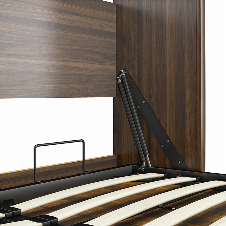 Paramount Queen Murphy Bed with 8" Memory Foam Mattress - Florence Walnut - Queen