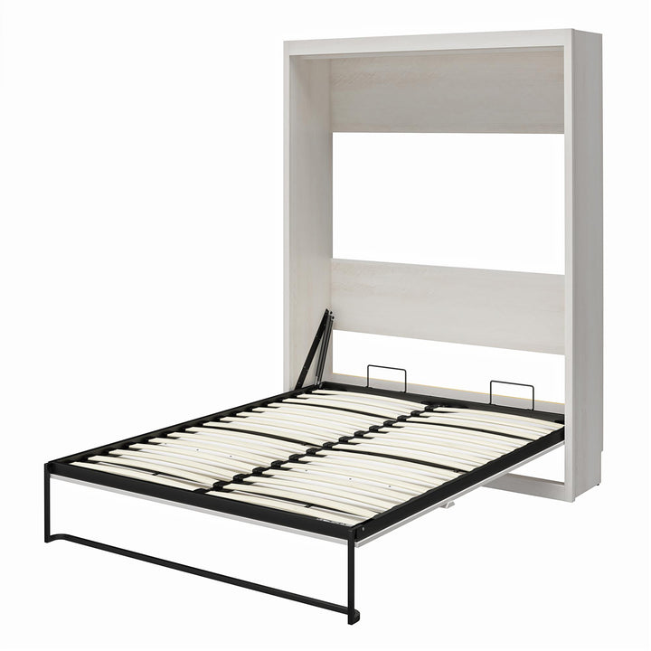 Paramount Queen Murphy Bed with 8" Memory Foam Mattress - Ivory Oak - Queen