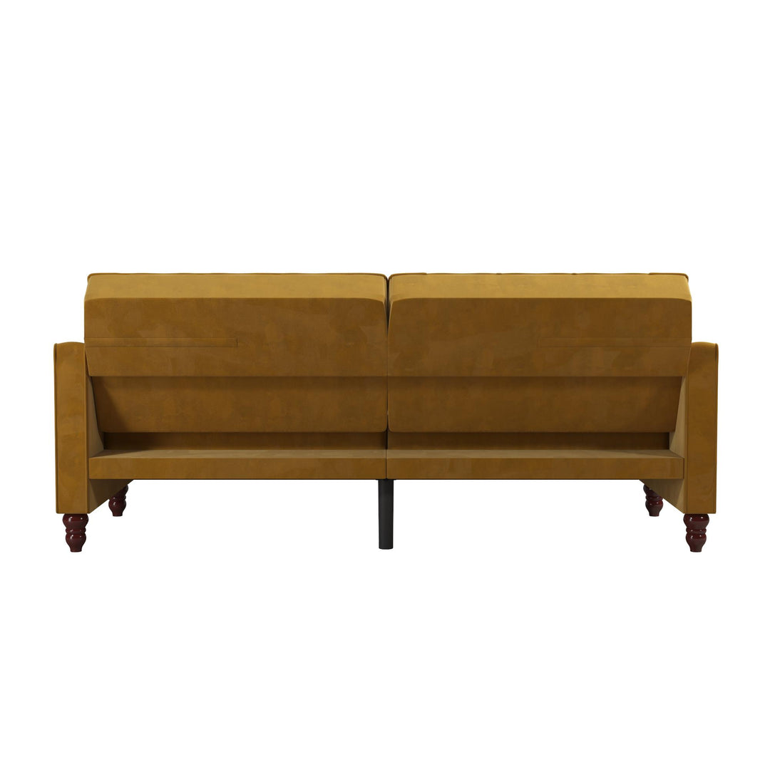 Vintage Tufted Split Back Futon - Mustard