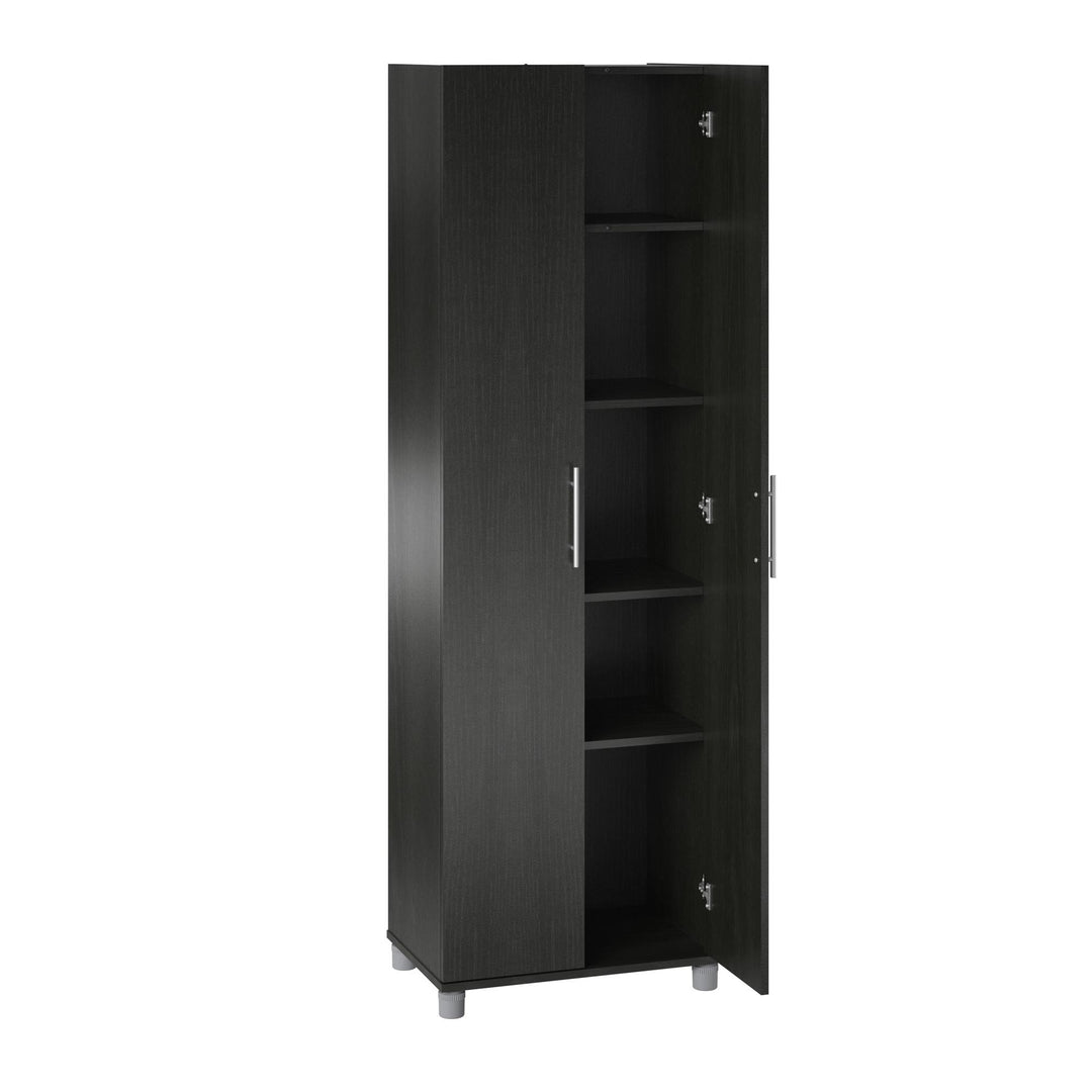 Camberly 24 Inch Utility Storage Cabinet - Black Oak