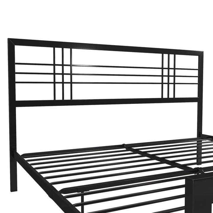 Burbank Metal Frame Bed with Adjustable Heights for Under Bed Storage - Black - King