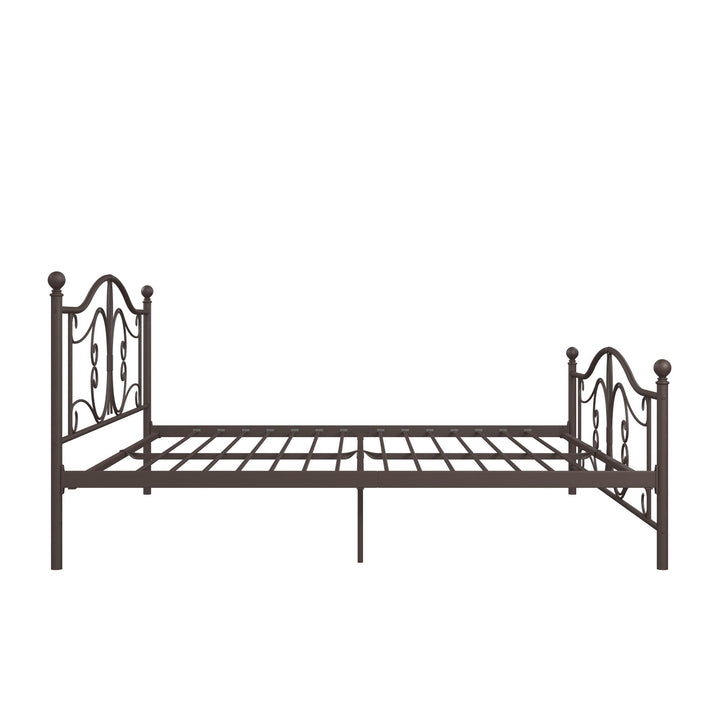 Ballard Victorian Metal Bed with Secured Metal Slats - Bronze - King