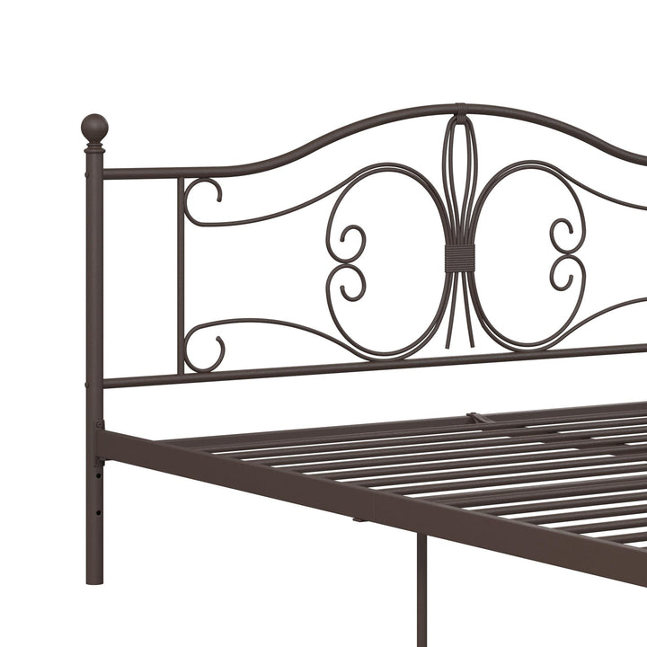 Ballard Victorian Metal Bed with Secured Metal Slats - Bronze - King