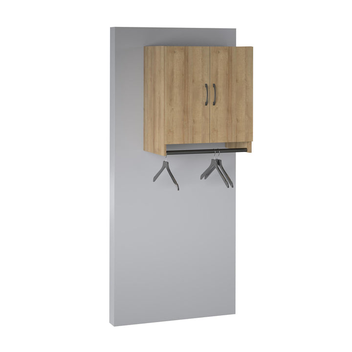 Basin 2 Door Wall Storage Cabinet with Hanging Rod - Natural