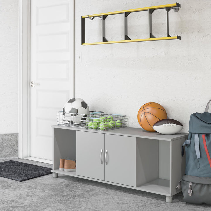 Basin Shoe Storage Bench with Seating Area and Adjustable Feet - Dove Gray