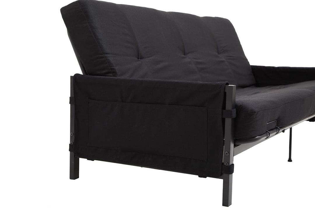 Fairview Storage Futon with 6" Mattress - Black