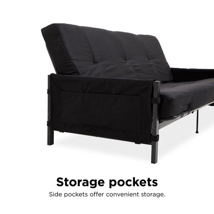 Fairview Storage Futon with 6" Mattress - Black