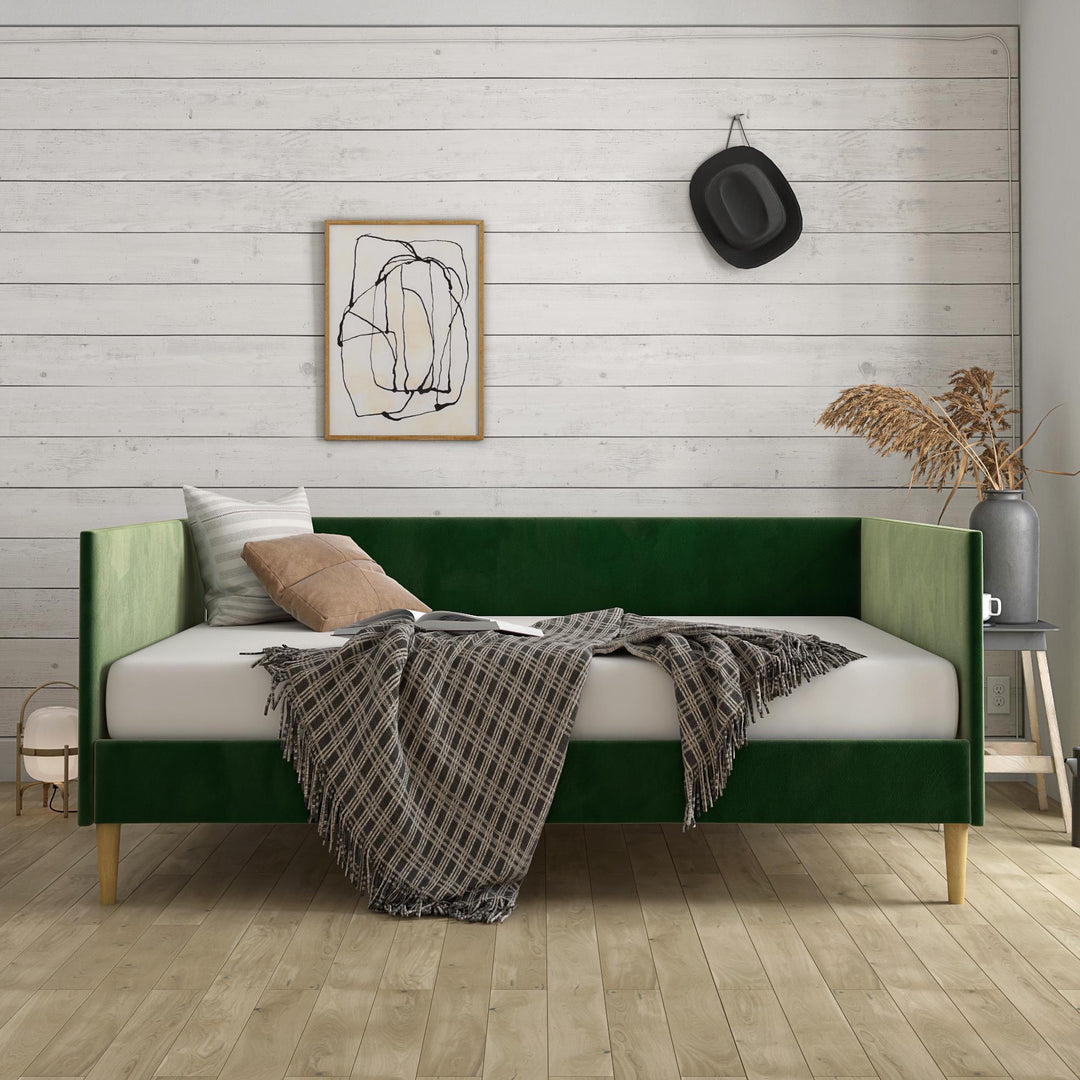 Franklin Mid Century Upholstered Daybed Contemporary Design - Green - Full