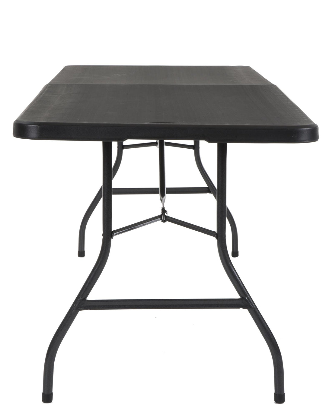 8 ft Fold-in-Half Banquet Folding Table with Handle - Black - 8’ FIH