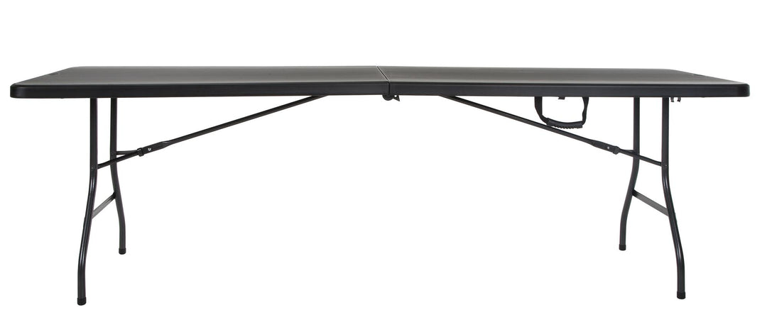 8 ft Fold-in-Half Banquet Folding Table with Handle - Black - 8’ FIH