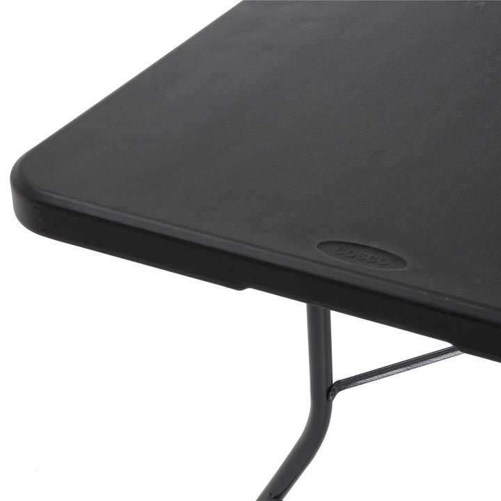 8 ft Fold-in-Half Banquet Folding Table with Handle - Black - 8’ FIH