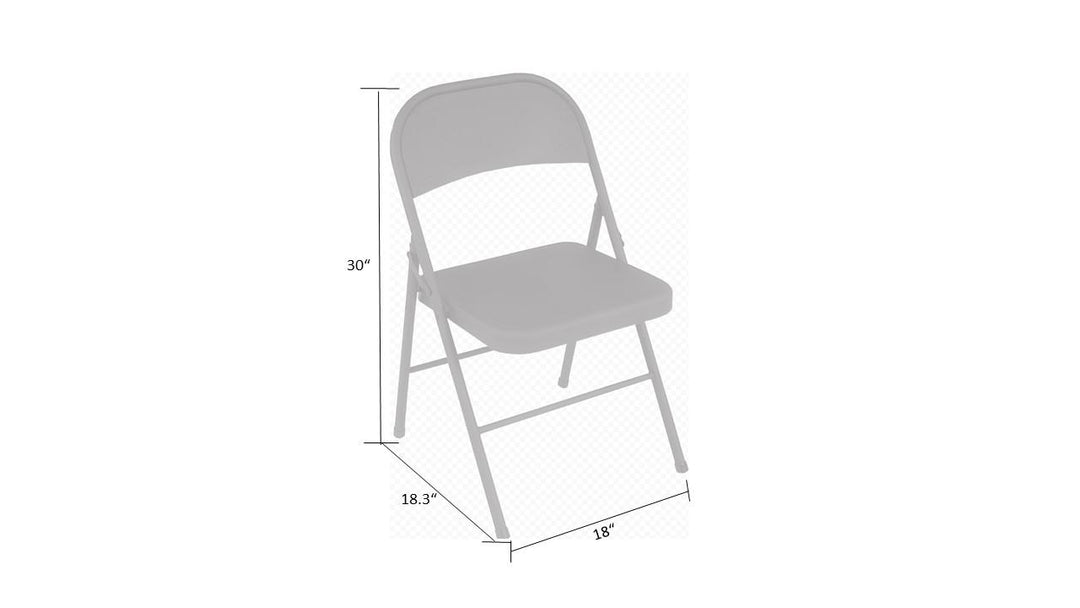 All-Steel Metal Folding Chairs, Set of 4 - Antique Linen - 4-Pack