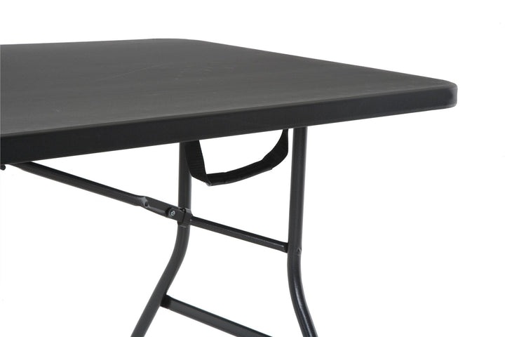 6 ft Fold-in-Half Banquet Folding Table with Handle - Black - 6’ FIH