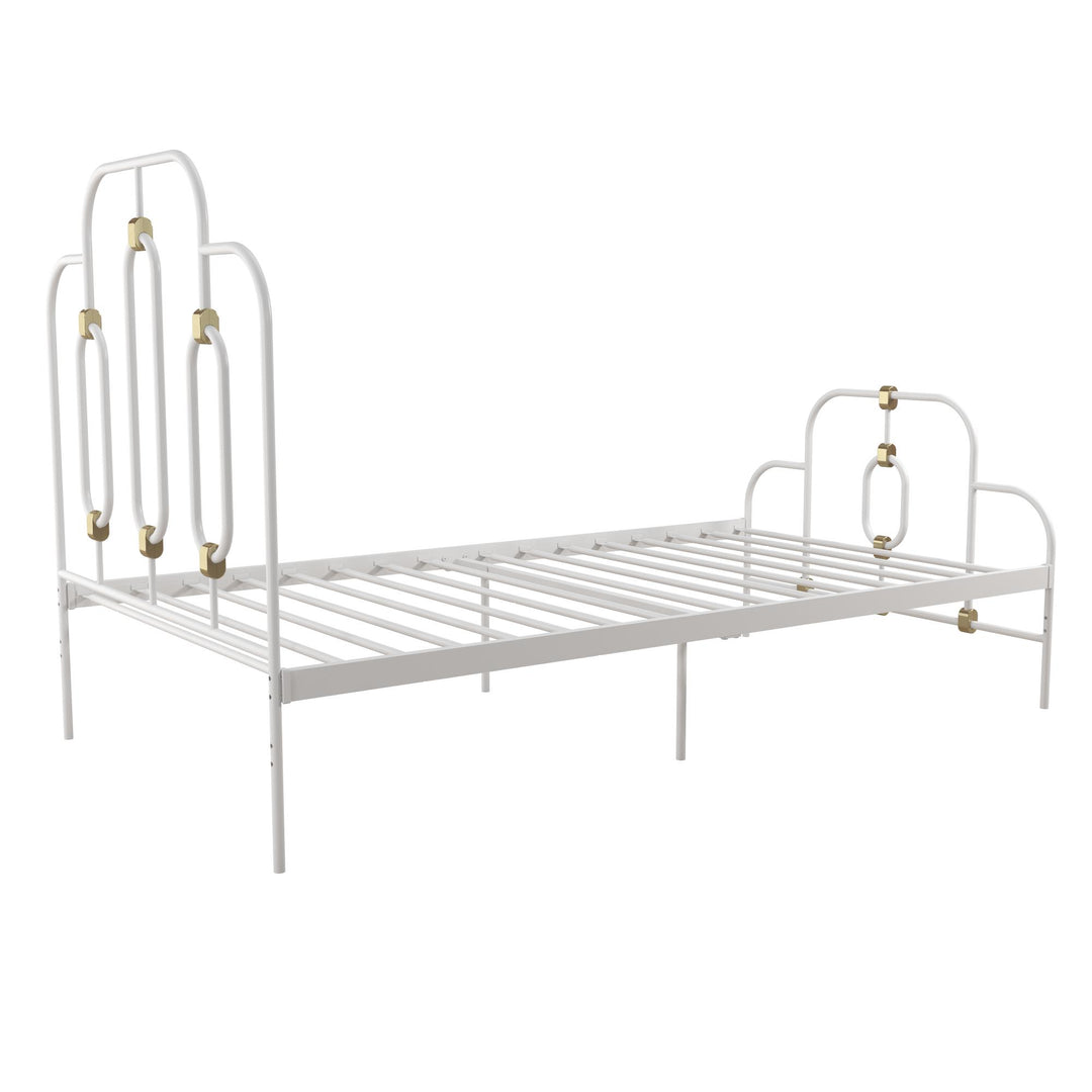 Boutique Olivia Metal Bed - White - Twin